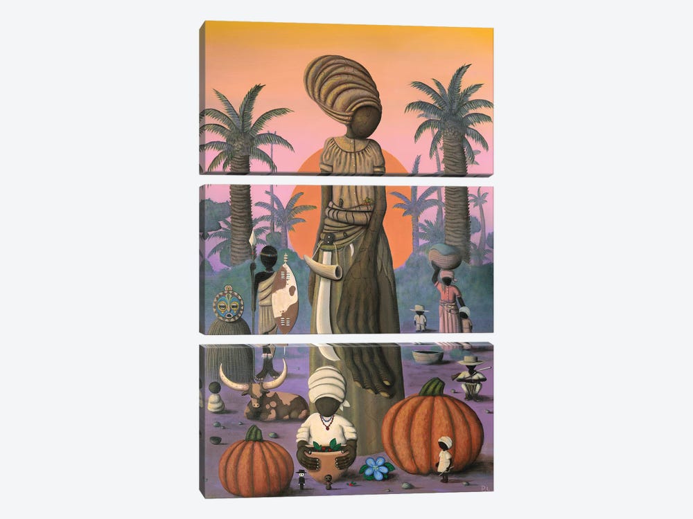 Nanny and the Pumpkin Seeds by Paul Lewin 3-piece Canvas Wall Art