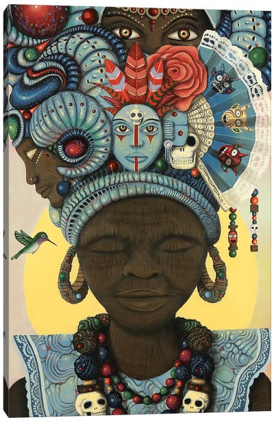 Ancestral Headwrap Canvas Art Print - Black History Month