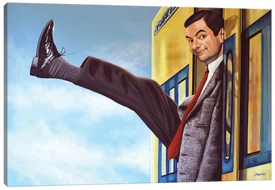 Mister Bean Canvas Art Print - Sitcoms & Comedy TV Show Art