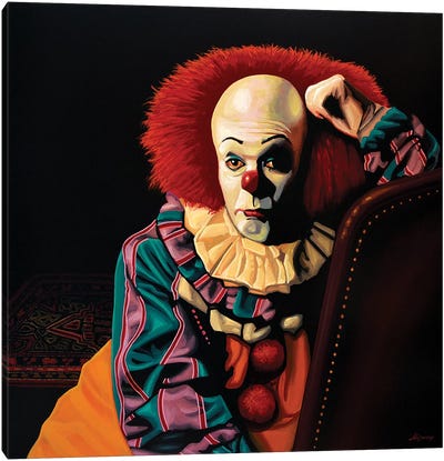 Pennywise It Canvas Art Print - Horror Movie Art