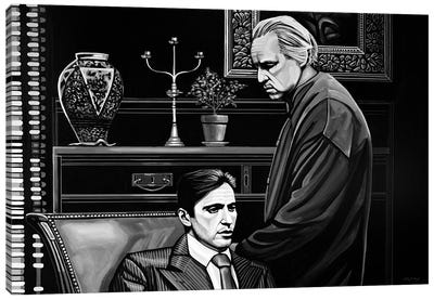 The Godfather Canvas Art Print - Don Vito Corleone