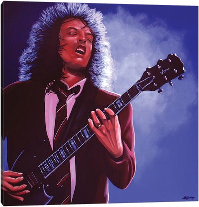 Angus Young Canvas Art Print - AC/DC