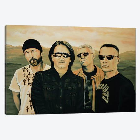 U2 Silver And Gold Canvas Print #PME157} by Paul Meijering Canvas Artwork