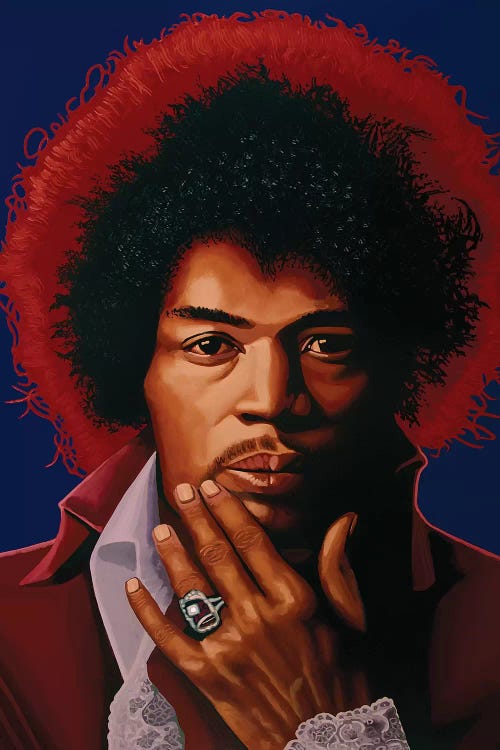 Jimmy Hendrix Portrait Canvas Vintage Giclee Print Picture Unframed Home Decor 
