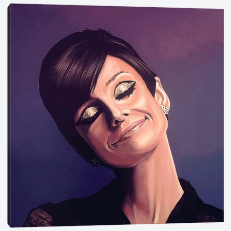 Audrey Hepburn Canvas Print #PME17} by Paul Meijering Art Print
