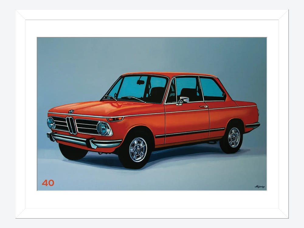 Affiche de la BMW 2002 - 1968 - Cirebox