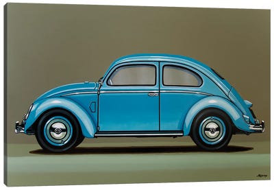 Volkswagen Beetle 1955 Canvas Art Print - Volkswagen