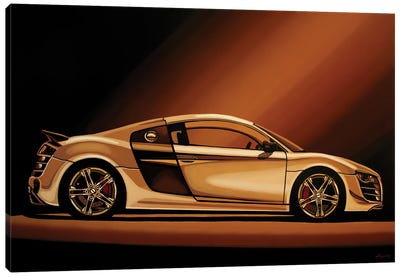 Audi R8 2007 Canvas Art Print - Orange Art