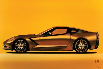 Chevrolet Corvette Stingray 2013 by Paul Meijering framed canvas print