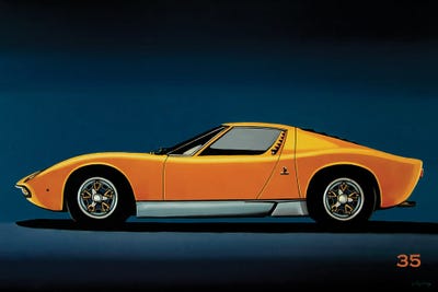 Lamborghini Miura 1966 by Paul Meijering framed canvas print