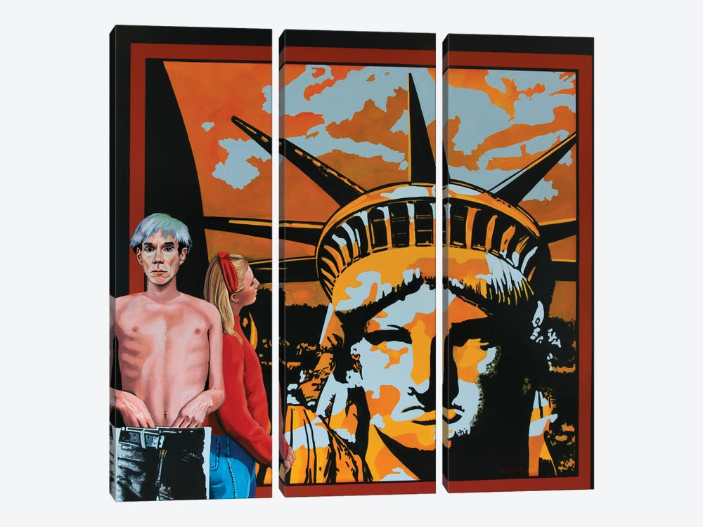Andy Warhol by Paul Meijering 3-piece Canvas Art Print