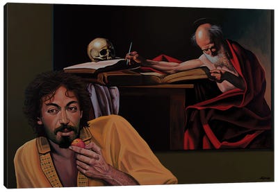 Caravaggio's Saint Jerome Writing Canvas Art Print - Paul Meijering