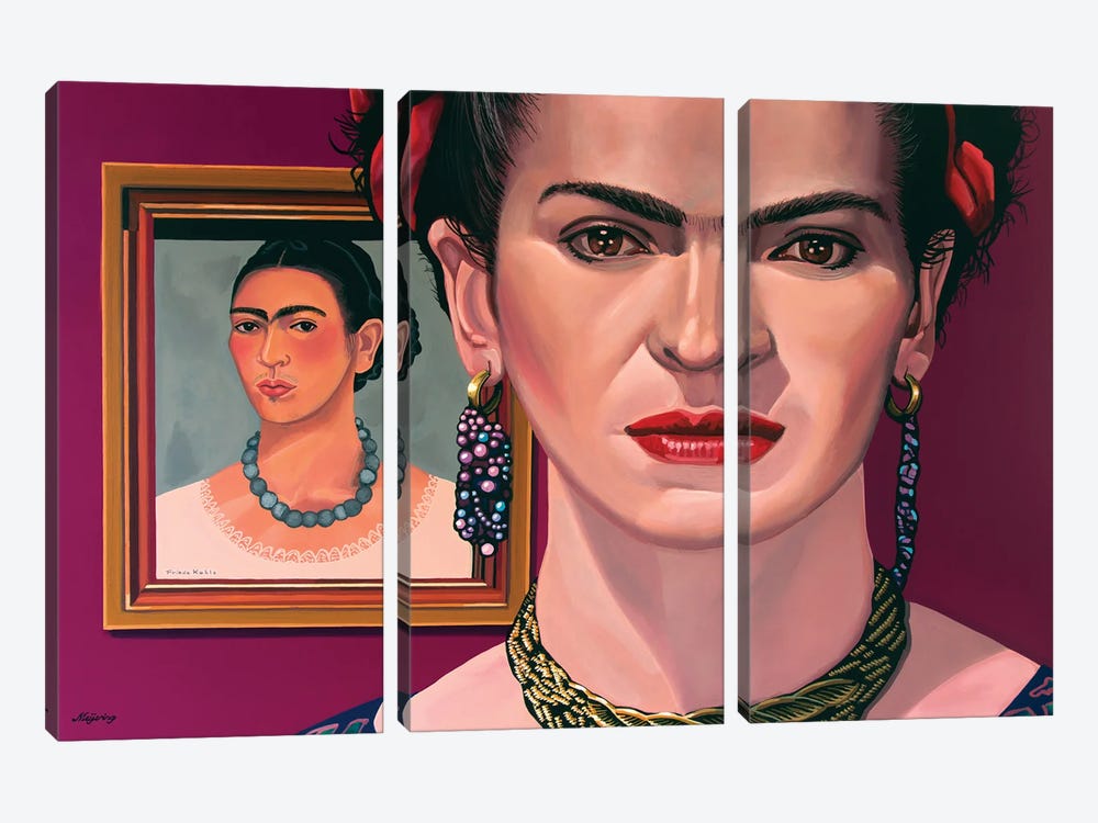 Frida Kahlo by Paul Meijering 3-piece Canvas Art