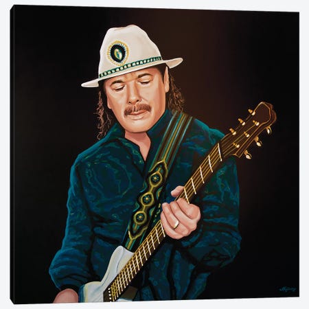 Carlos Santana Canvas Print #PME39} by Paul Meijering Canvas Wall Art