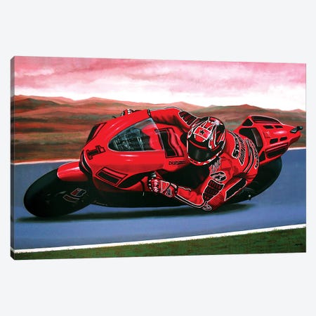 Casey Stoner On Ducati Canvas Print #PME40} by Paul Meijering Canvas Print