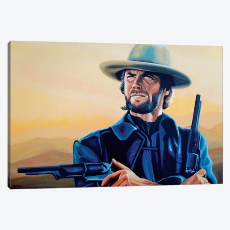Clint Eastwood I Canvas Print #PME44} by Paul Meijering Canvas Artwork