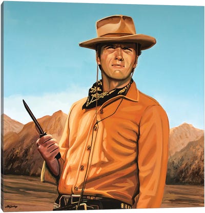 Clint Eastwood II Canvas Art Print - Cinematic Gallery