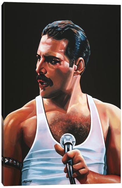 Freddie Mercury III Canvas Art Print - Vintage & Retro Bedroom Art