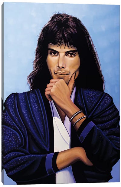 Freddie Mercury V Canvas Art Print - Seventies Nostalgia Art