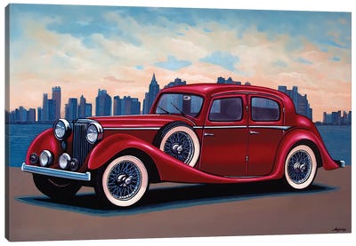 Jaguar SS Saloon Canvas Art Print - Cars By Brand
