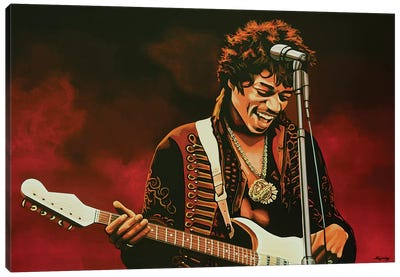 Jimi Hendrix I Canvas Art Print - Sixties Nostalgia Art