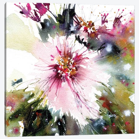 Dahlia Flowers Canvas Print #PMH24} by Pamela Harnois Art Print