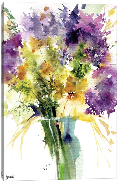 Alliums And Wildflowers Canvas Art Print - Allium Art