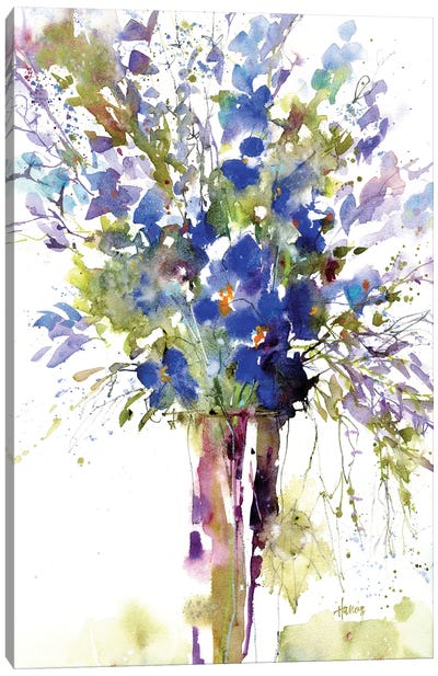Blue Wildflowers Canvas Art Print - Pamela Harnois