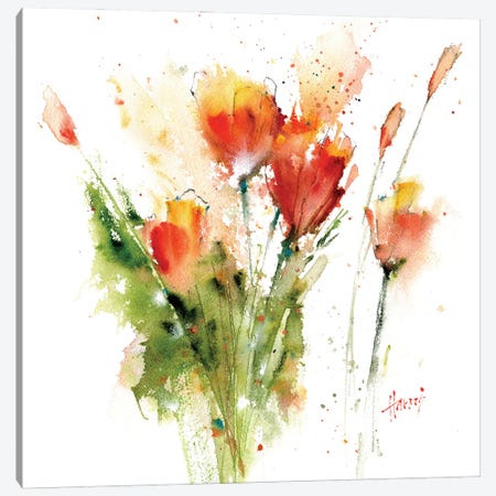 Wild Poppies Canvas Print #PMH37} by Pamela Harnois Canvas Art