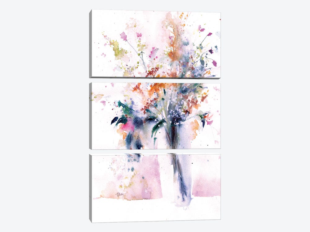 Enchanting Wildflowers by Pamela Harnois 3-piece Canvas Artwork
