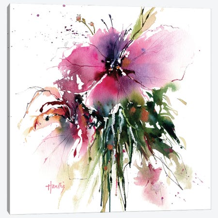 Hibiscus Canvas Print #PMH3} by Pamela Harnois Art Print