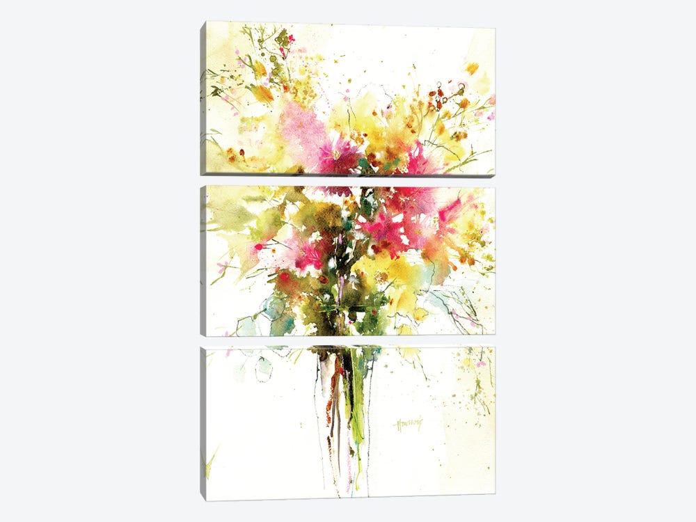 Meadow Flowers by Pamela Harnois 3-piece Canvas Print