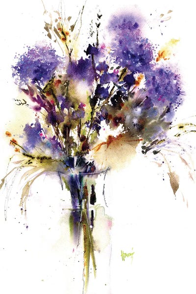 Watercolor Flowers: Allium Bouquet by Pamela Harnois