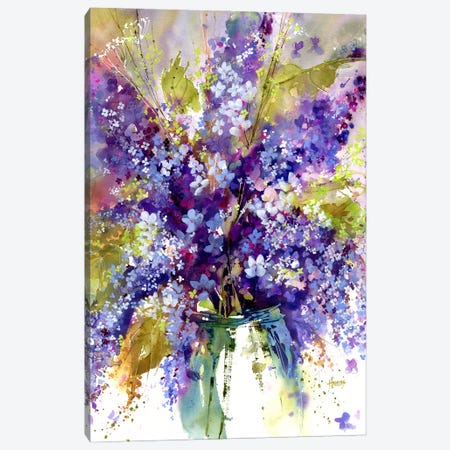 Hydrangeas And Lilacs Canvas Print #PMH49} by Pamela Harnois Canvas Artwork