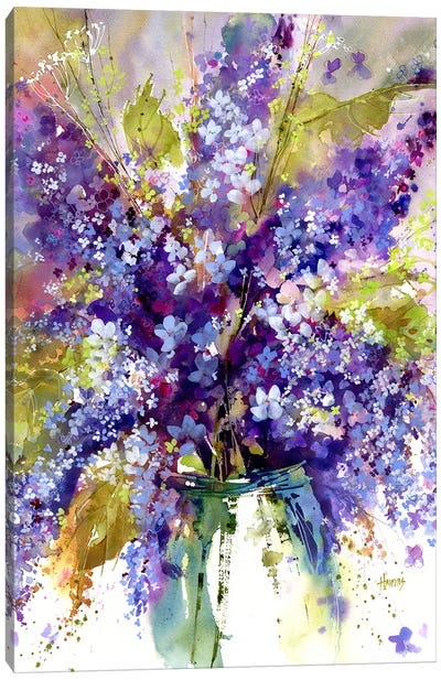 Hydrangeas And Lilacs Canvas Art Print - Lilac Art