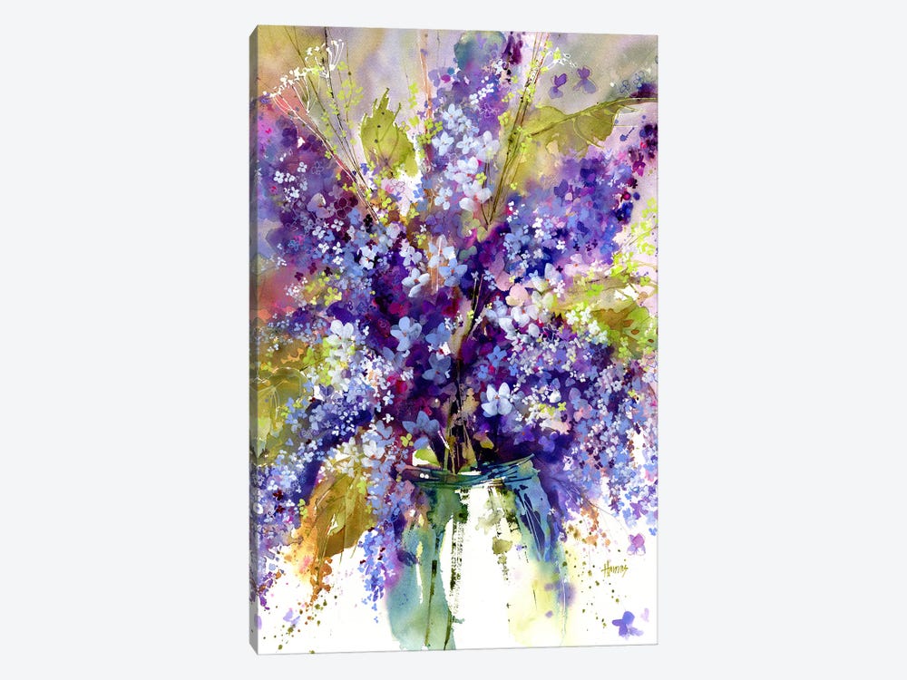 Hydrangeas And Lilacs by Pamela Harnois 1-piece Canvas Art Print