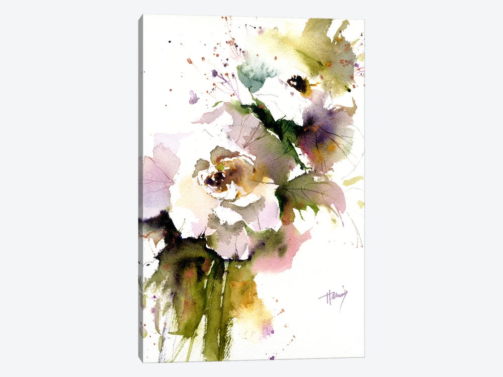 Wild White Roses by Pamela Harnois 1-piece Canvas Wall Art