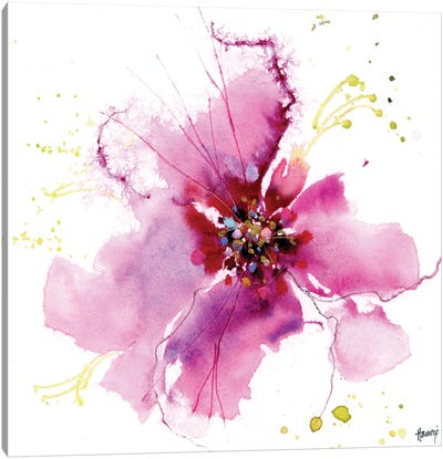 Pink Wild Rose Canvas Art Print - Pamela Harnois