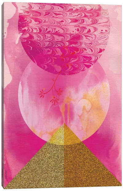 Golden Pink Canvas Art Print - Mid-Century Modern Décor