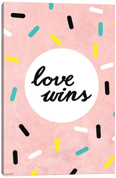 Love Wins Canvas Art Print - Love Typography