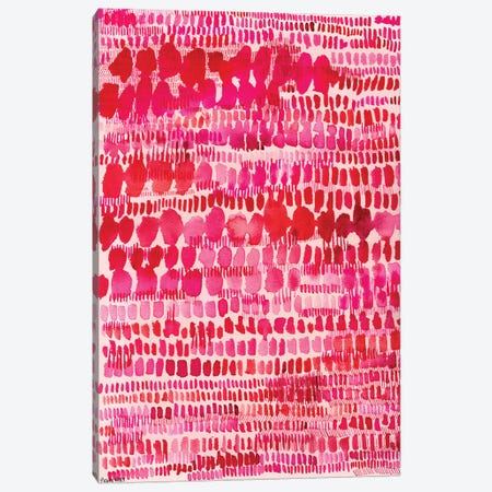Pink And Red Water Colour Patterns Canvas Print #PMI47} by Sweet William Canvas Art