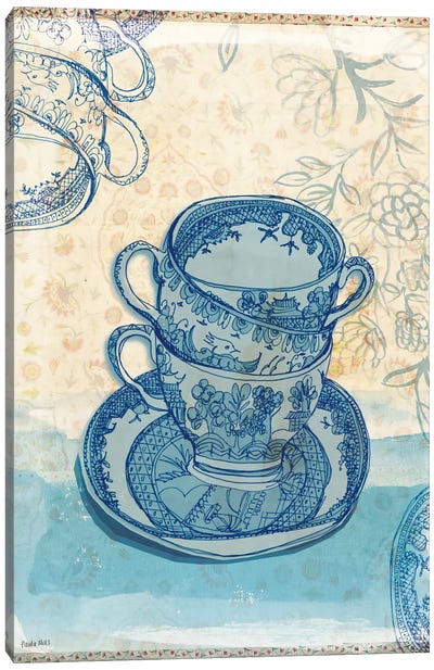 Blue Willow Pattern Canvas Art Print - Tea Art