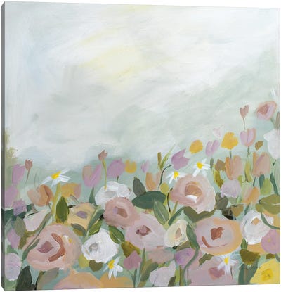 Blooming Landscape Canvas Art Print - Field, Grassland & Meadow Art