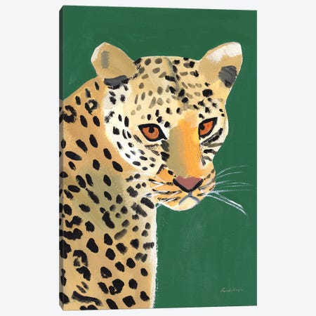 Colorful Cheetah On Emerald Crop Canvas Print #PML29} by Pamela Munger Canvas Artwork