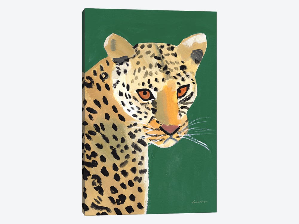 Colorful Cheetah On Emerald Crop by Pamela Munger 1-piece Canvas Wall Art