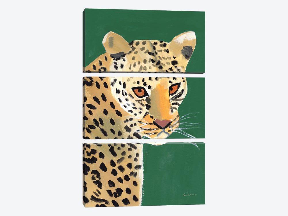 Colorful Cheetah On Emerald Crop by Pamela Munger 3-piece Canvas Art