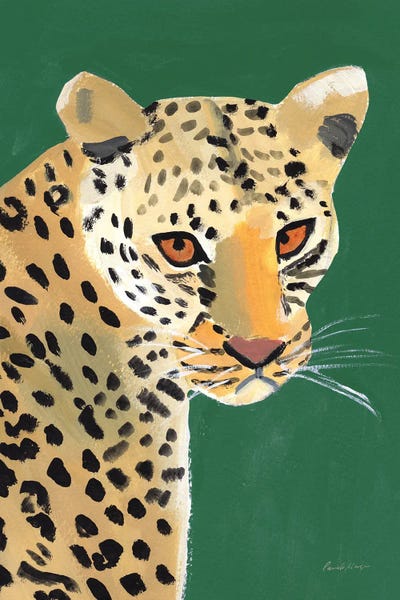 Wild Cats: Colorful Cheetah On Emerald Crop by Pamela Munger