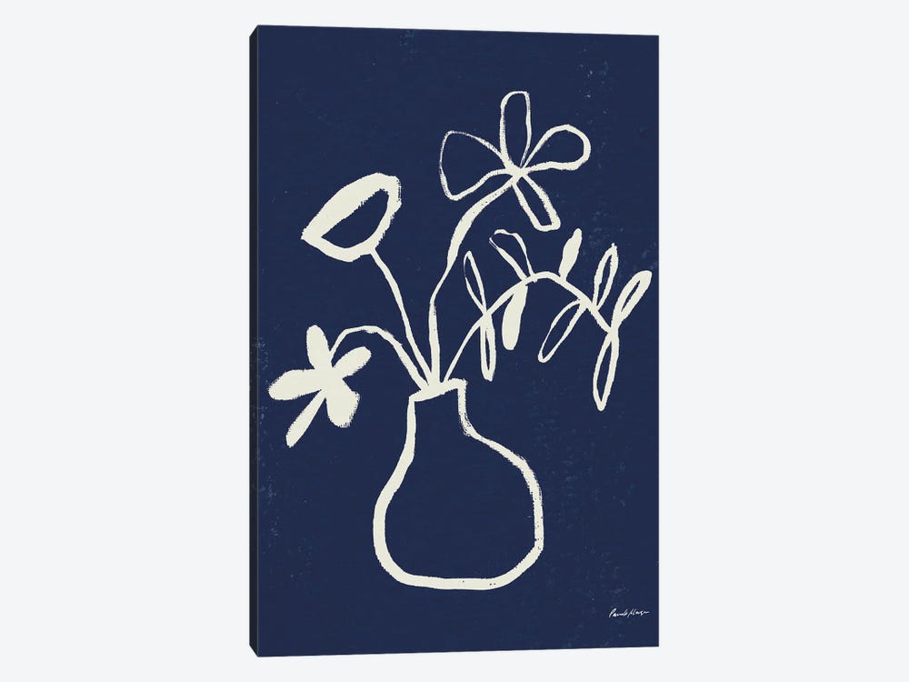 Floral Sketch I Navy by Pamela Munger 1-piece Canvas Print