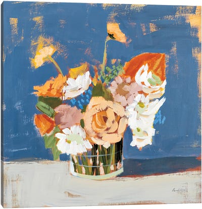 Peach And White Bouquet Canvas Art Print - Pamela Munger