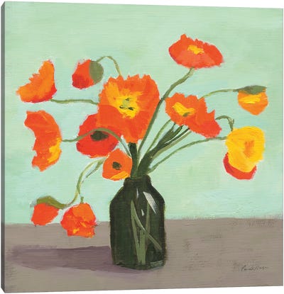 Orange Poppies Canvas Art Print - Poppy Art